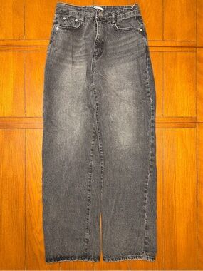 Women's Washed Baggy Black Jeans
